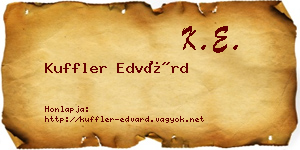 Kuffler Edvárd névjegykártya